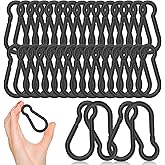 EPHECH 30PCS 3" Black Heavy Duty Spring Snap Hook, M8 5/16" Galvanized Steel Snap Hook Carabiner Quick Link Carabiner Clip, 500LBS Holding Capacity Quick Link Keychain for Swing Hammock Gym Outdoor