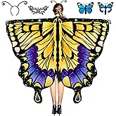 ERDOGLY Butterfly Costume for Women, Halloween Costumes Adult Butterfly Wings, Plus Size Womens Butterfly Cape Fairy Wings