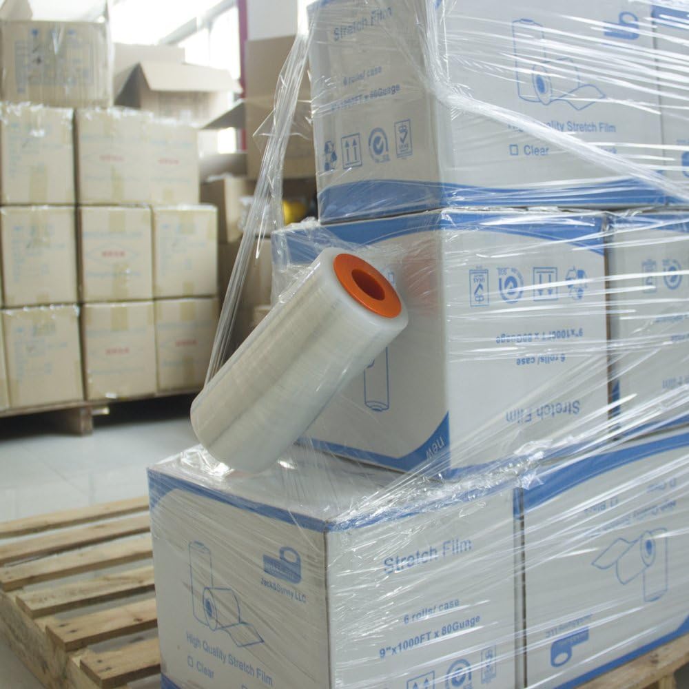80 Gauge Clear Cling Commercial Plastic Pallet Supplies Shrink Mini Wrap with Dispenser for