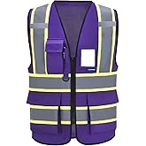 AYKRM 11 color High Vis Reflective Safety Vest for Women Men Pocket Zipper ANSI/ISEA Standard