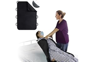 VobeNit Positioning Bed Pads for Elderly 50 * 34 inch Washable Transfer Sheet Seniors 8 Soft Handles Patient Pull Sheets Aid Moving,Lifting,Turning,Nursing Bedridden Reusable Transfer Blanket