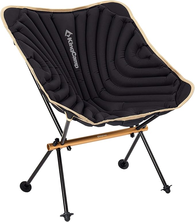 KingCamp Silla plegable de diseño único, portátil, cómoda, inflable, con respaldo bajo, soporta