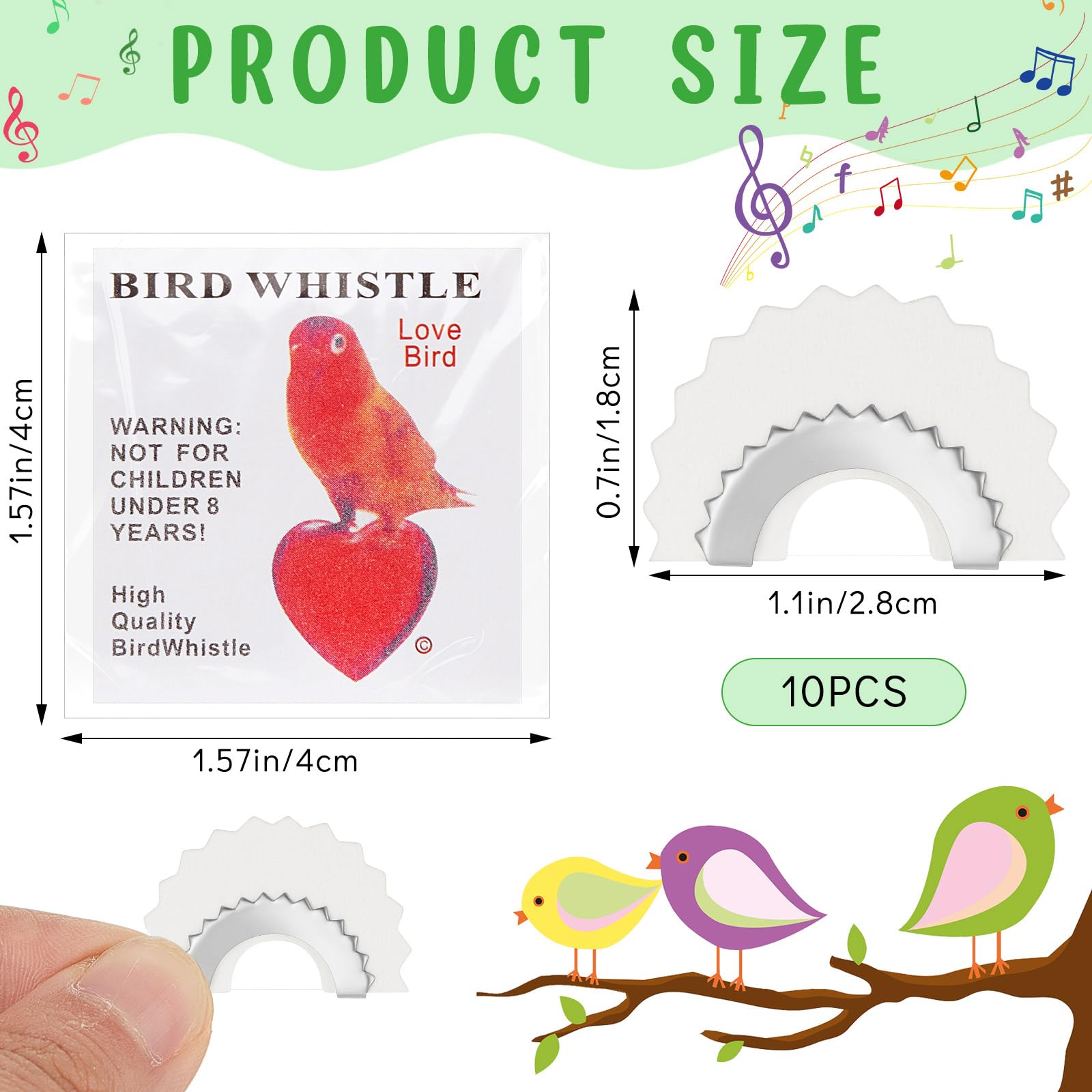 Sonwyoung 10 Pcs Bird Whistle Toys Magic Bird Caller Tongue Tweeting Noisemaker Whistle Tricks Gag Toys