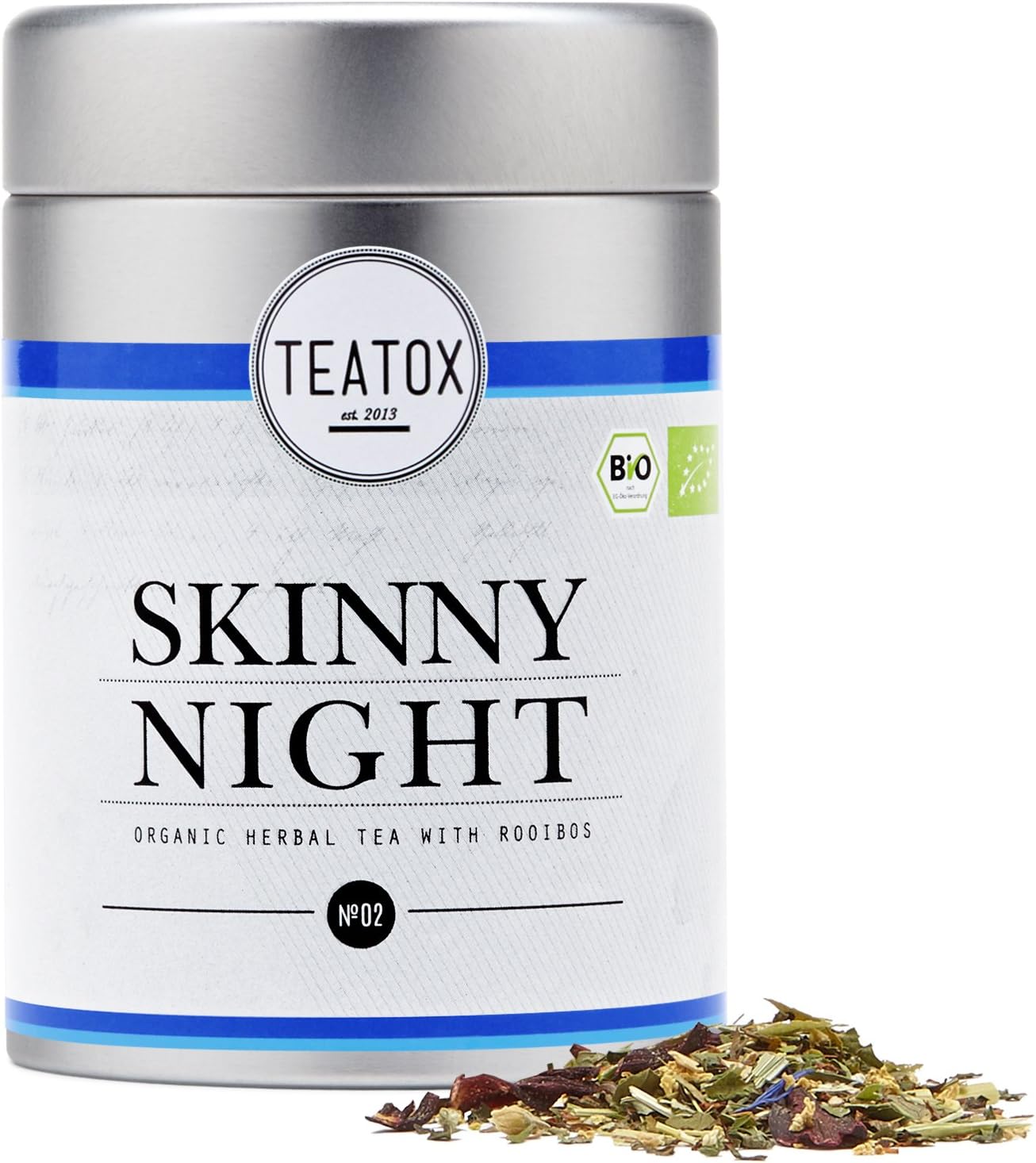 TEATOX Skinny Night, Organic Herbal Tee with Rooibos, Tin Can
