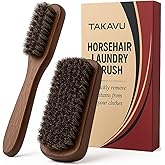 Horsehair Laundry Stain Brushes Set 2pcs by TAKAVU, Natural Soft Bristle for Scrubbing Out Tough Stains on Delicate Fabrics Knits Cotton Leather Washable Fabrics