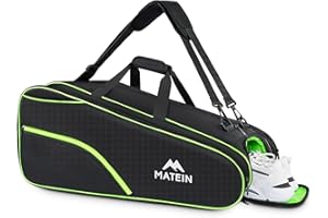 MATEIN Tennis Bag 6 Rackets, Extra Large Protective Convertible Racquet Bag with Shoes Compartment for Men Women, Racket Back