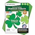 FreshCut Crafts 140 Piece Shamrock Cutouts Set: Pre-Cut Green Irish Clover Shapes for School Supplies, Decorating Themed Events Bulletin Board & St. Patrick's Day Decor, US Made Quality Card Stock