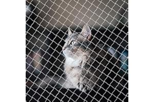 JUMXSRLE Netting for Balcony, Cat Netting Anti-Fall Mesh Fence, Anti Bird Netting for Garden/Balcony, Transparent Nylon Pet Mesh Fence for Dogs & Cat, Pet Safety Net for Balcony/Stairs/Window - 10x20Ft
