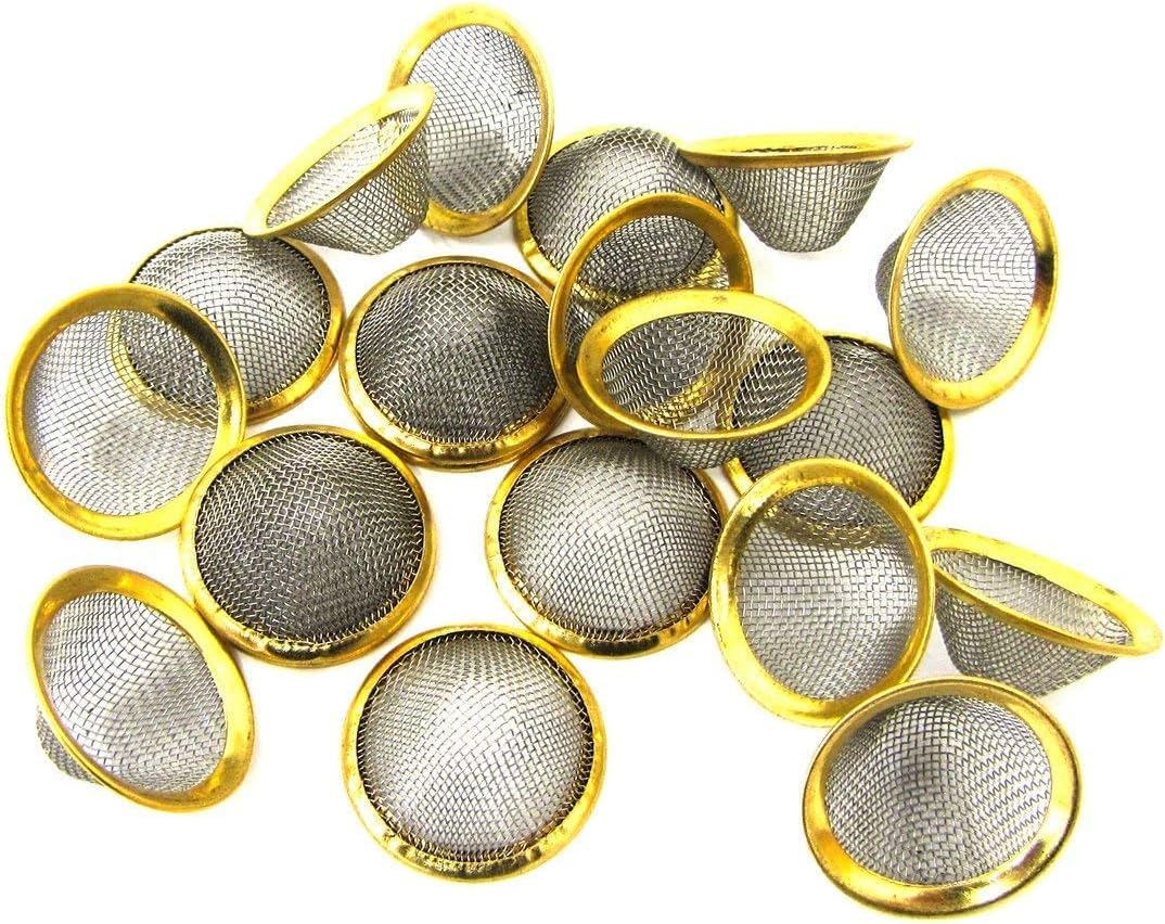 Fenny's Creations 20mm Pipe Screens Gauzes Conical Steel Brass Pipe Bowl Metal Filters Pipes (100)
