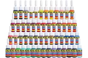 Solong Tattoo Ink Set 54 Complete Colors Pigment Kit 1/6oz (5ml) Tattoo Supply for Tattoo Kit TI1001-5-54