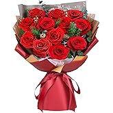 ADDWel Valentine's Gifts for Her, Preserved Red Rose Bouquet – Real Long-Lasting Flowers Gift for Wife, Girlfriend, Mom – Romantic Vday, Anniversary, Birthday, Graduation Gifts for Women