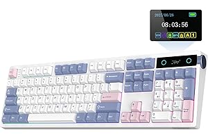 EPOMAKER TH108 PRO Full Size Mechanical Keyboard with Screen & Knob, Wireless Gaming Keyboard with 10000mAh, Creamy Gasket, H