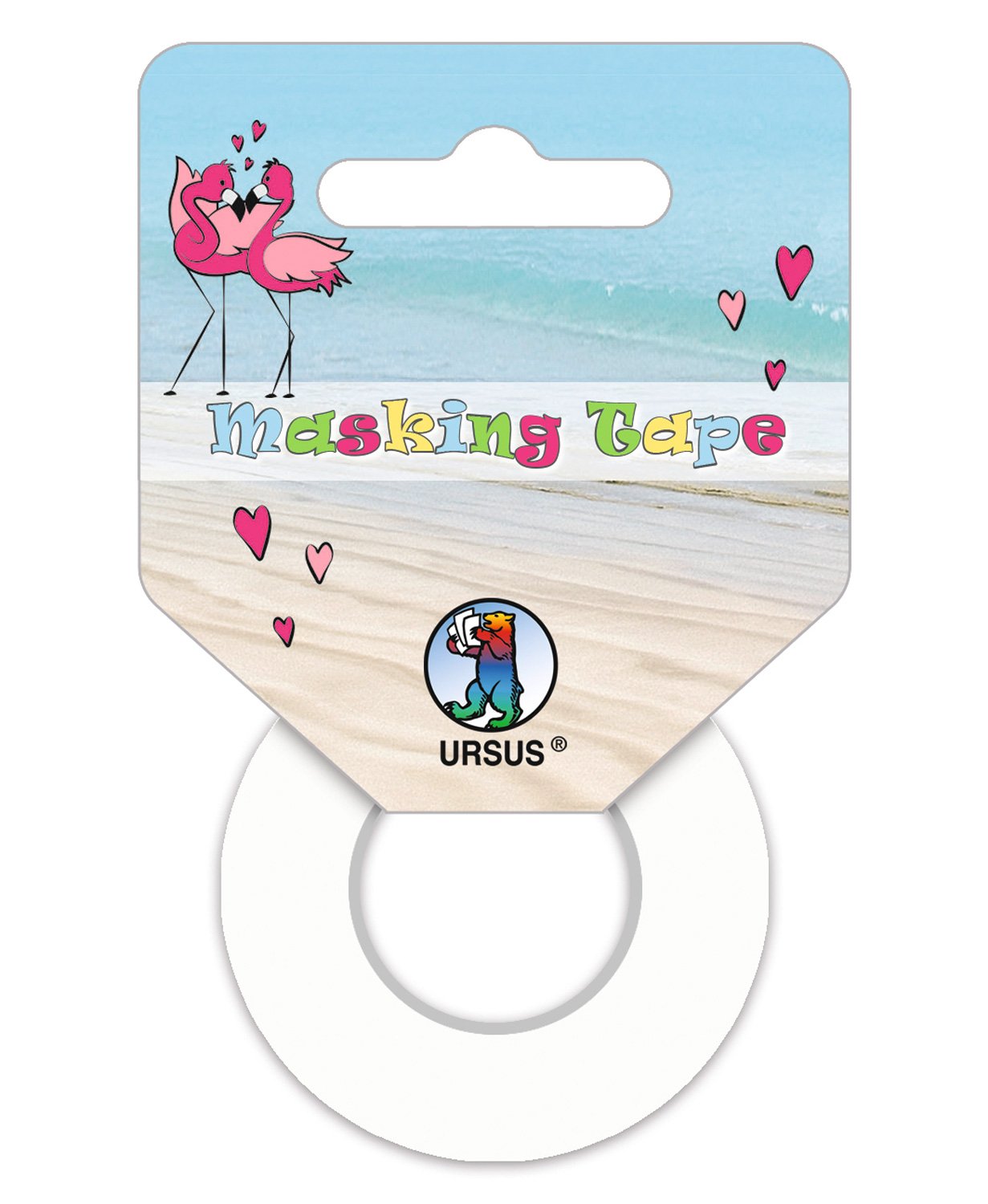 Ursus 58650099 Masking Tape Set of 2 Flamingo Paper Adhesive Tape Approx. 15 mm x 10 m and Approx. 30 mm x 10 m Solvent and Acid-Free Ideal for Decorating Cards and Gifts