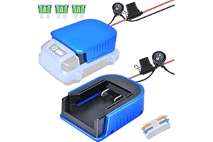 Fiihio for Power Wheel Adapter Compatible with Kobalt 24V, Dock Battery Adapter with Fuse,14 Gauge Wire Power Tool Converter for RC Toys,Robotics, DIY Car Appliances, 1 Pack-Blue (No Battery)