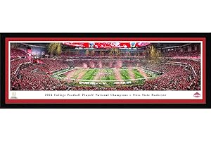 BLAKEWAY WORLDWIDE PANORAMAS, INC. 2024 CFP Champions, Ohio State - Single Mat, Select Framed Picture by Blakeway Panoramas (41.5"W x 15.5"H)
