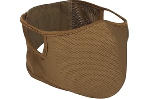 Qavctw Tactical Shooting Mask - Foldable Airsoft Silicone Half Face Mesh Mask with Ear Protection