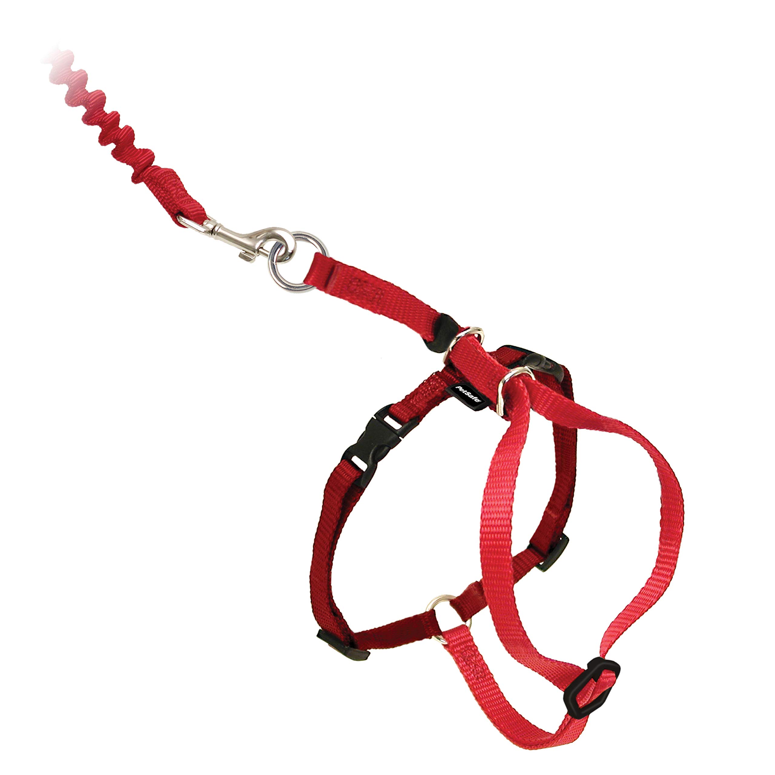 PetSafe Easy Walk Cat Harness with Bungee Lead, Comfortable Control with Adjustable Fit, Includes Stretchy Bungee Section, Small-Red