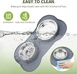 Pecute dog bowls non-slip stainless steel double bowls with silicone mat view 5