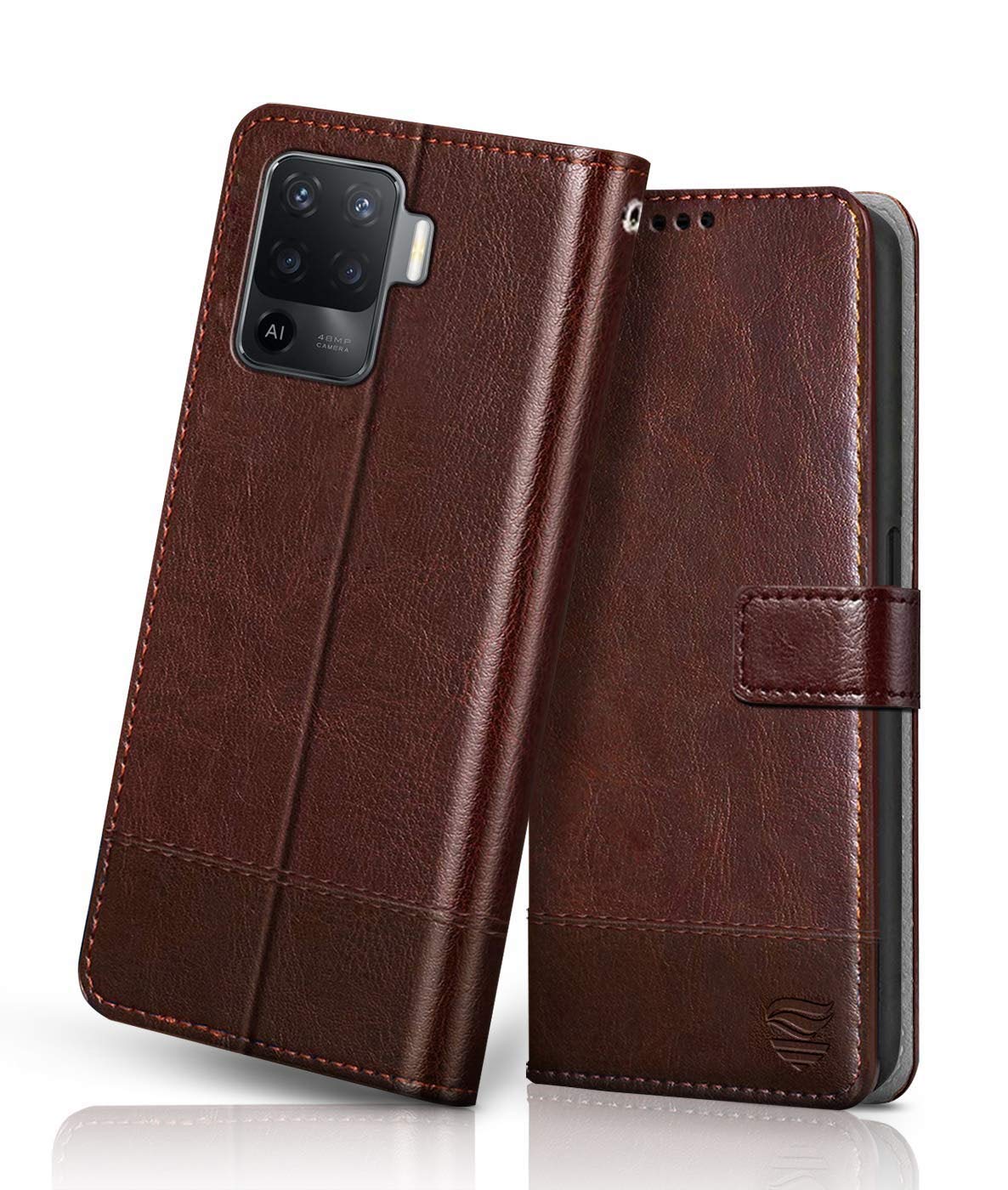 FLIPPED Vegan Leather OPPO F19 Pro Flip Case Cover Amazon.in