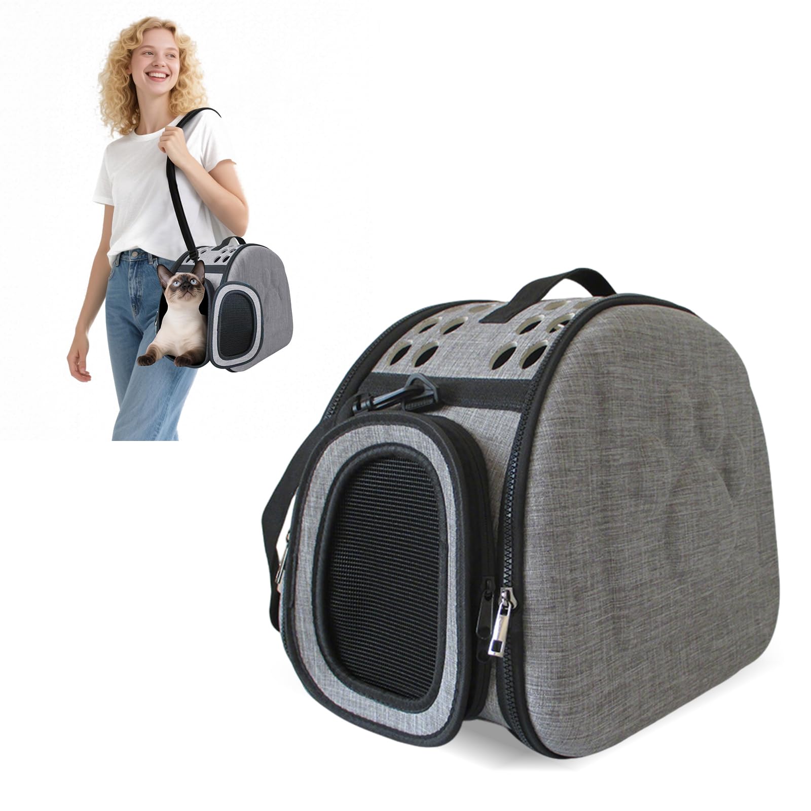 PETCUTE Dog Cat Carrier Bag Pet Travel Bag Puppy Carrier Handbag Foldable Rabbit Carrier Case Small Dog Carrier Bag Collapsible Lightweight