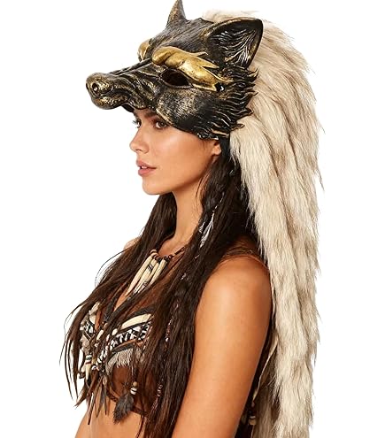 Amazon.com: ZDOVLZZPON Animal Fox Wolf Mask, Plush Half Face Mask