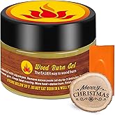 1DFAUL Wooden Burning Paste, 4 OZ Wood Burn Gel with Silicone Squeegee for Crafting, Drawing and DIY Arts, Create Beautiful A