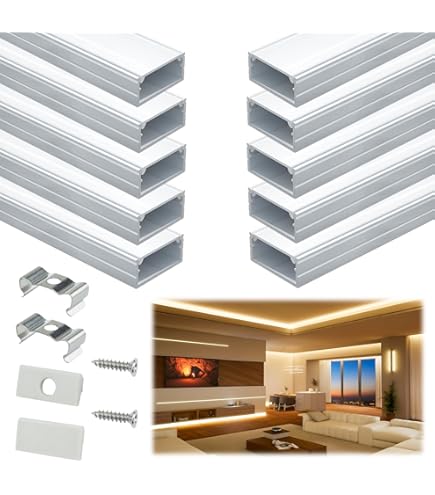VEVOR Aluminium profiel voor ledstrips, 1 m, 6 stuks, met opaaldiffuser