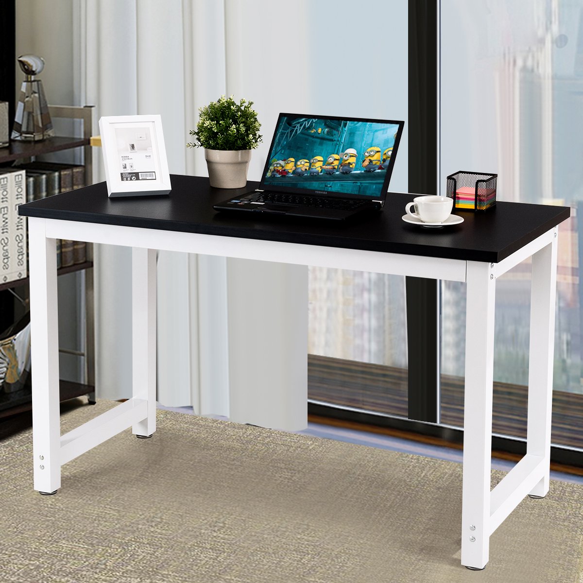 Tangkula 47.5" Computer Desk Wooden Top Study Construction ... on {keyword}