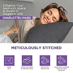 1000 Thread Count King Dark Grey Pillowcases Set of