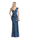 Womens Sequined Long Evening Gown Glamous