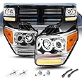 AmeriLite for 2007-2012 Dodge Nitro (KA) Dual Xtreme LED Rings Chrome Projector Headlights Assembly Set - Passenger and Driver Side