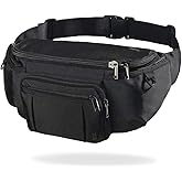 NZII Sports Fanny Pack for Men Women, Outdoor Waist Pack Bag with 6 Zipper Pockets, Super Capacity Bum Bag with Adjustable Belt for Traveling Hiking Cycling Workout Casual