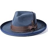 Vintage Mens Fedora Firm Wool Women Felt Panama Hat Classic Rancher Hats Wide Brim