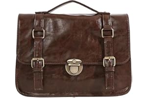 MILLEVIBE Messenger Bag Women -Faux Leather Cambridge Handbag - Vintage with Adjustable Shoulder Strap Briefcases Men