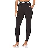 Hugo Womens Exposed Waistband Logo Cuffed Lounge Pants