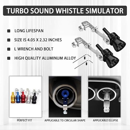 Red XL Turbo Sound Muffler Exhaust Pipe Tip - Oversize Roar Maker, Loud Whistle Sound, Aluminum Alloy, Universal Fit, Screw-On Installation