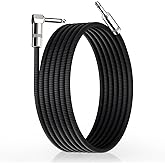 GOGHOST Guitar Cables 10FT, Amp Chord Electric Guitar Aux Amp Cord Braided, TS 1/4 Quarter Inch Straight to Right Angle Bass Instrument Cable Pro Audio (Black, 1Pack)