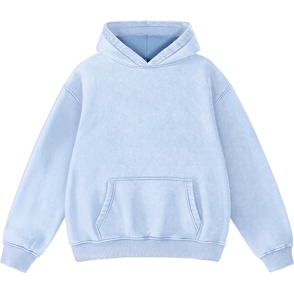 Dnzzs Men's Oversized Heavyweight Hoodie – 100% Cotton French Terry, Acid Wash Vintage Style, Unisex Streetwear Pullover