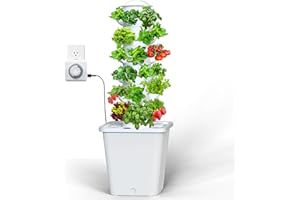 LYCereal Hydroponics Growing System, 30-Plant Indoor Hydroponic Tower with Pump System, Plants Germination Kit, Smart Aeroponic Herb Garden, Vertical Hydroponic System for Gardening Lover (No Seed)