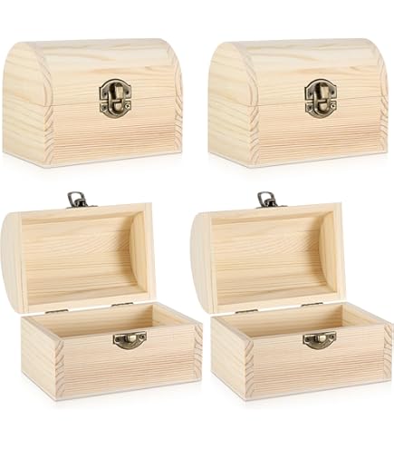 Unfinished Wood Craft Box - Light Unfinished Wood With Clasp - Make