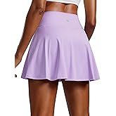 PINSPARK Womens Tennis Skirt Pleated Athletic Skorts with Pockets Shorts High Waisted Golf Skirts for Workout Running Casual