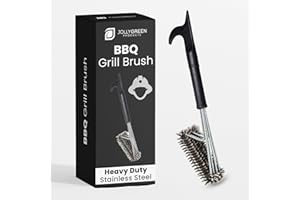 Jolly Green Products Heavy Duty Grill Brush for Outdoor Grill – Safe Grill Brush Designed by Firefighter | Barbecue Grill Brush & BBQ Brushes for Grill Cleaner | Durable & Safe for All Grates