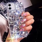 Bonitec Compatible with iPhone 12 mini Case 3D Glitter Sparkle Bling Case Luxury Shiny Crystal Rhinestone Diamond Bumper Clear Gems Cute Protective Girly Case Cover for Women Girls