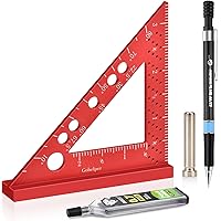 Small Square Tool with 0.7mm Mechanical Pencil Fixed Miter Angle Pin 90 Degree Mini Carpenter Square Precision Woodworking Ma
