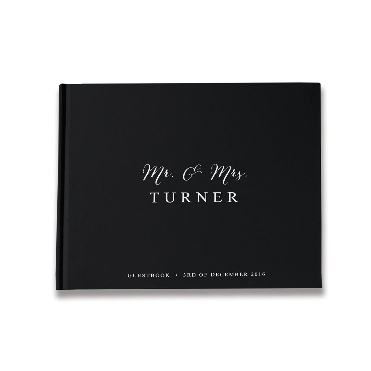 Black Wedding Guest Book Blank Pages, Black Guest Book