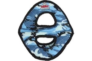 TUFFY- World's Tuffest Soft Dog Toy-Ultimate 3Way Ring-Camo Blue -Squeakers -Multiple Layers. Made Durable, Strong & Tough. Interactive Play (Tug, Toss & Fetch). Machine Washable & Floats