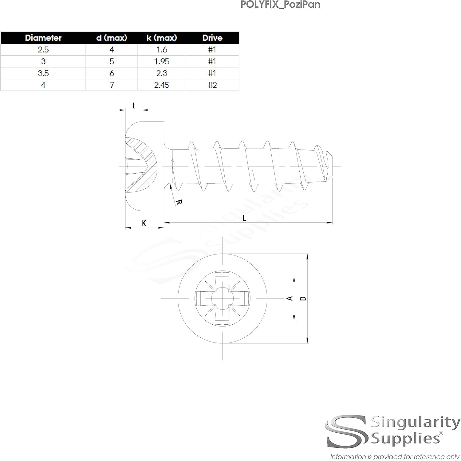 D3 (3mm x 10mm) Pozi Pan Screws for Plastic (Trilobular) - Stainless Steel (A2) (Pack of 20), 3x10 - Trilobular - A2 (20) - Image 5