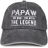 Papaw Gifts Embroidered Cap, Funny Grandpa Gifts for Men, Adjustable Hat Gifts Accessory for Birthday & Christmas Grey