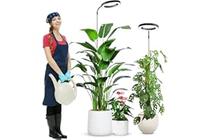 wolezek Grow Lights for Indoor Plants Full Spectrum, 80 LEDs 3 Colors Grow Light, 65in Plant Lights for Indoor Growing with 360°Gooseneck, 6/12/16H Timer, 5 Brightness, Height Adjustable, Black Pair