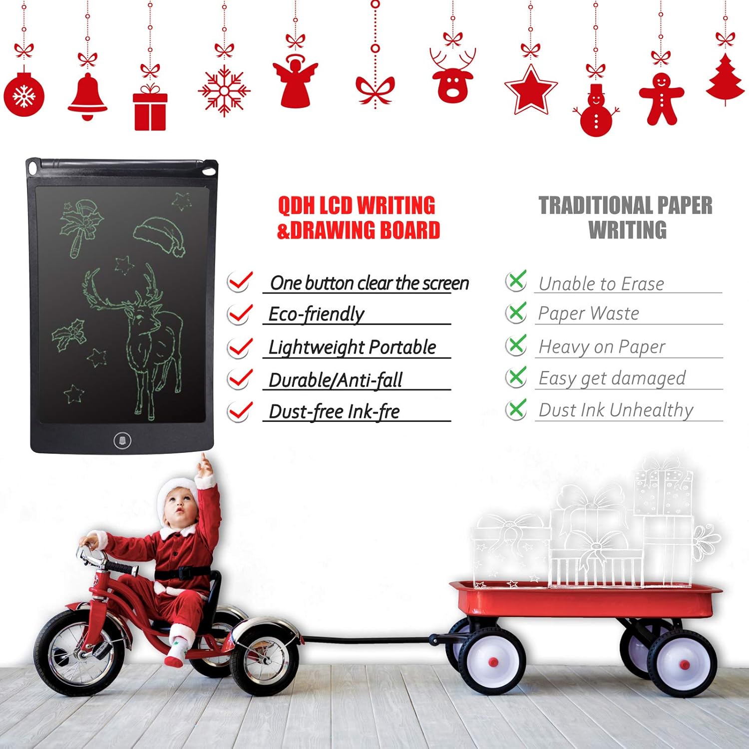 Drawing Writing Boards Qdh Lcd Writing Tablet For Kids Writing Board 8 5 In Drawing Board Kids Electronic Writing Pad Kids Doodle Board Erasable Drawing Pad Drawing Tablet Pre Learning Educational Toys For